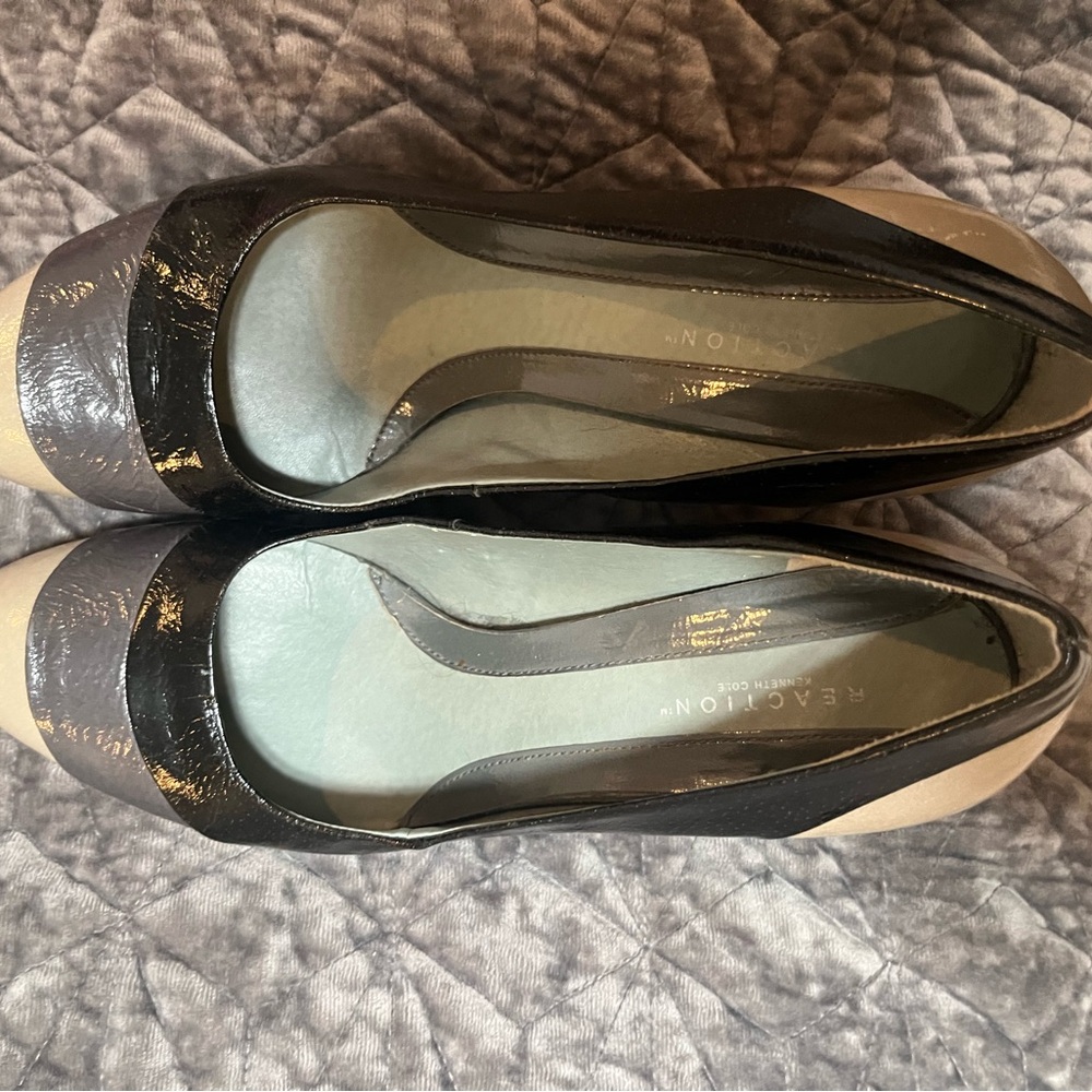 Kenneth Cole Reaction nice color block black gray 2016 heels ladies 9.5 - Picture 5 of 6